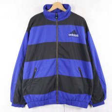 画像2: 90's adidas EQUIPMENT ボーダー柄 ポリエステル×コットンジップジャケット L (2)