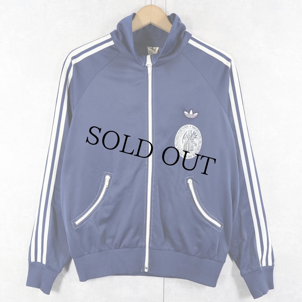 画像2: 80〜90's adidas ロゴ刺繍 フロッキープリント トラックジャケット NAVY S (2)