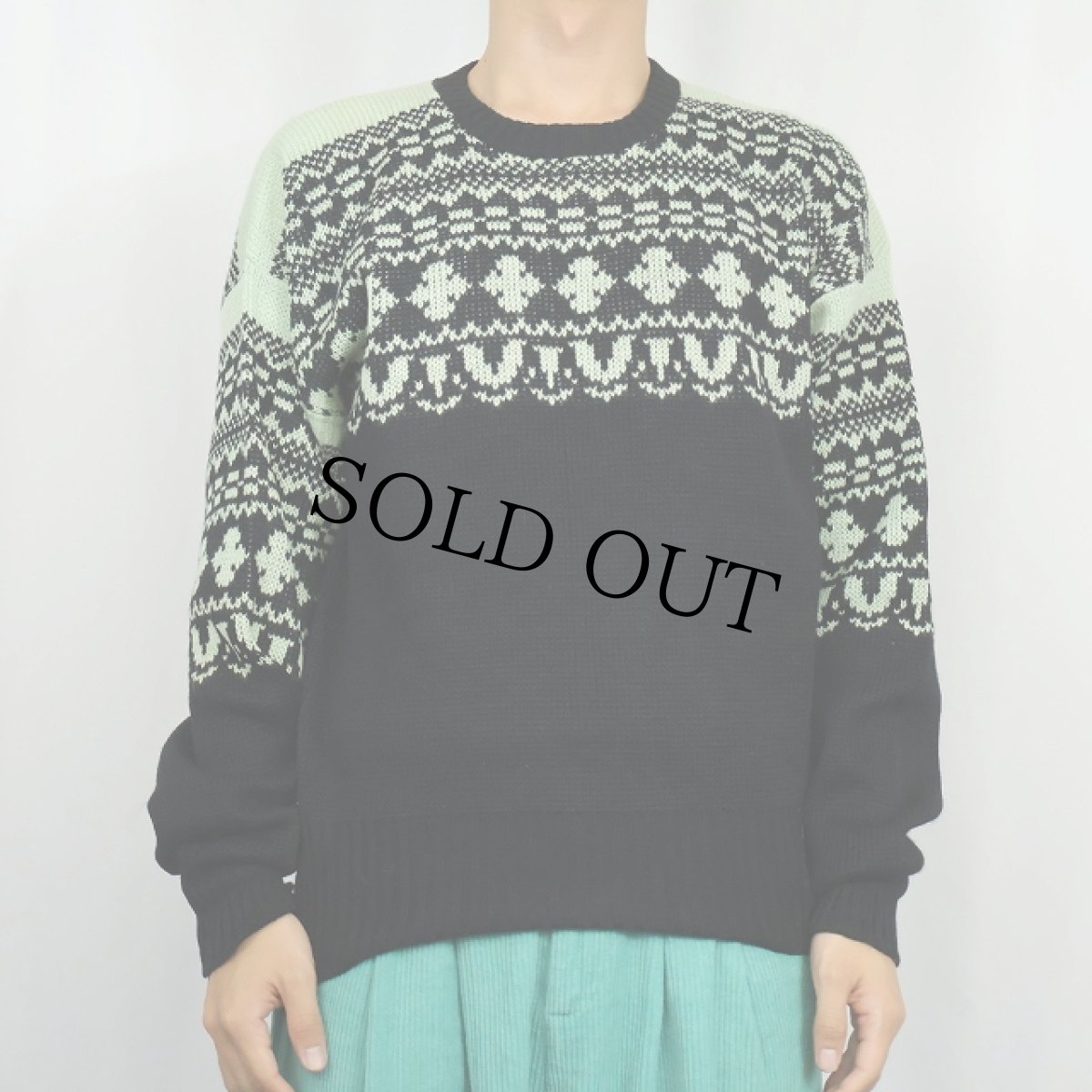 画像2: 50's McGREGOR USA製 フェアアイル柄 ウールニットセーター SIZE44 (2)