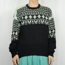 画像2: 50's McGREGOR USA製 フェアアイル柄 ウールニットセーター SIZE44 (2)