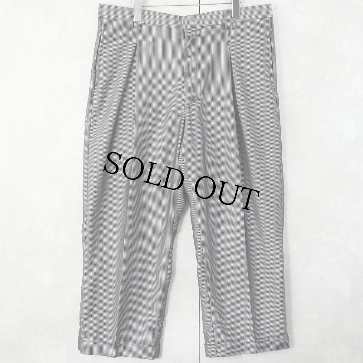 画像3: ストライプ柄 インバーテッドプリーツ シャイニースラックス W37 (3)