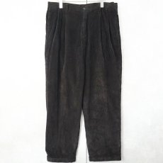 画像3: PERRY ELLIS 2タック 太畝コーデュロイパンツ BLACK W35 (3)