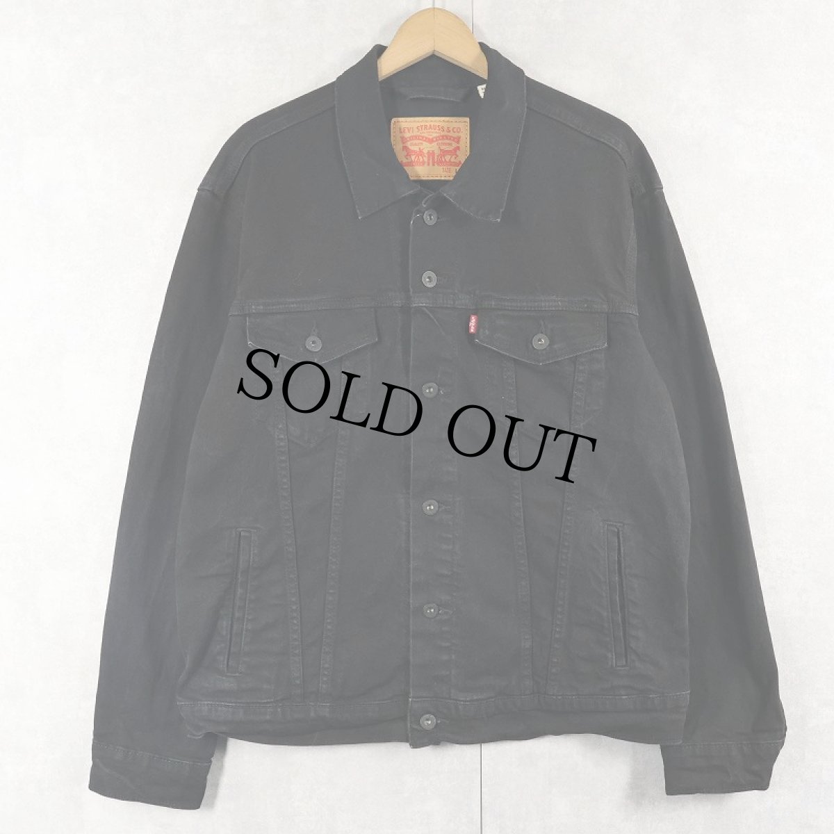 画像1: 【SALE】 Levi's ストレッチブラックデニムジャケット L (1)