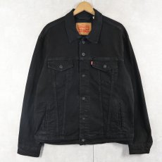 画像1: Levi's ストレッチブラックデニムジャケット L (1)