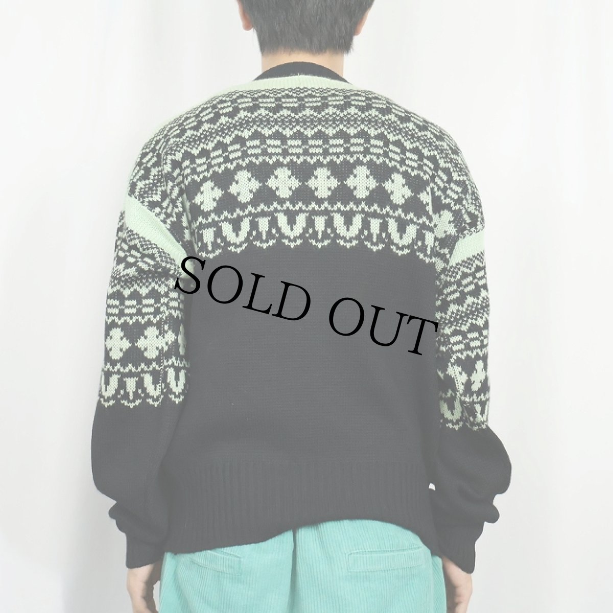 画像3: 50's McGREGOR USA製 フェアアイル柄 ウールニットセーター SIZE44 (3)