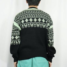 画像3: 50's McGREGOR USA製 フェアアイル柄 ウールニットセーター SIZE44 (3)