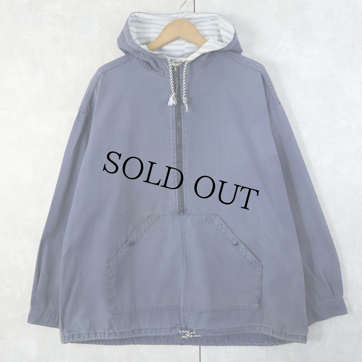 画像1: 70〜80's L.L.Bean ハーフジップ コットンプルオーバーパーカー NAVY XL (1)