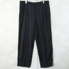 画像3: 90's〜 Calvin Klein ITALY製 2タック ウールスラックス BLACK W35 (3)