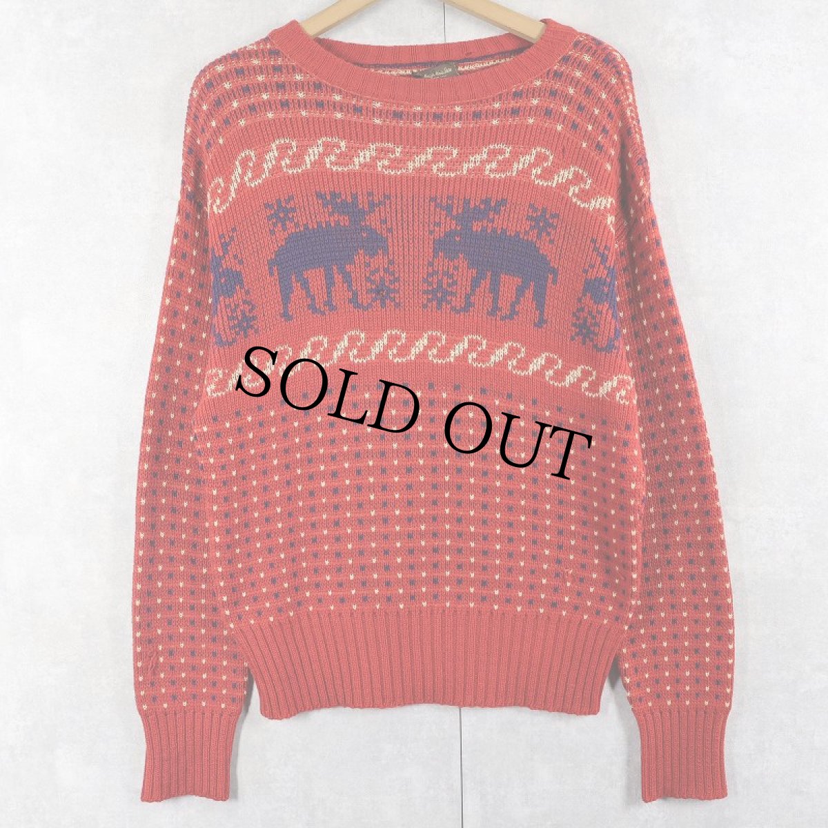 画像1: 50〜60's Macy's Men's Store ノルディック柄 ウールニットセーター (1)