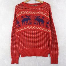 画像1: 50〜60's Macy's Men's Store ノルディック柄 ウールニットセーター (1)