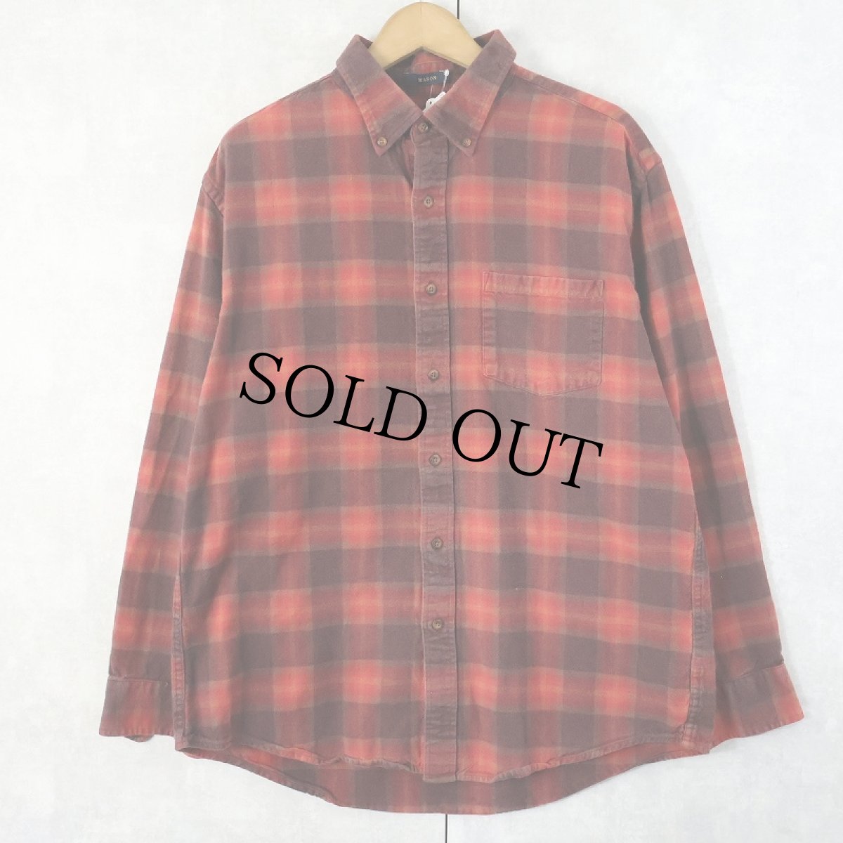 画像1: PENDLETON "MASON" オンブレーチェック柄 コットンボタンダウンシャツ L (1)