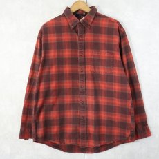 画像1: PENDLETON "MASON" オンブレーチェック柄 コットンボタンダウンシャツ L (1)