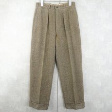 画像3: 60's 柄織り 2タック ウールスラックス W29 (3)