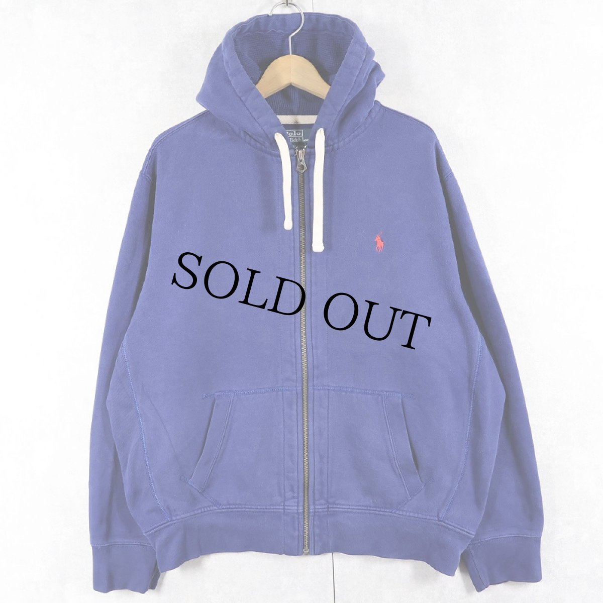 画像1: POLO Ralph Lauren REVERSE WEAVE TYPE ロゴ刺繍 スウェットジップパーカー XL (1)
