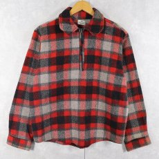 画像1: 60's〜 Redwood & Ross チェック柄 ハーフジップ ウールジャケット S (1)