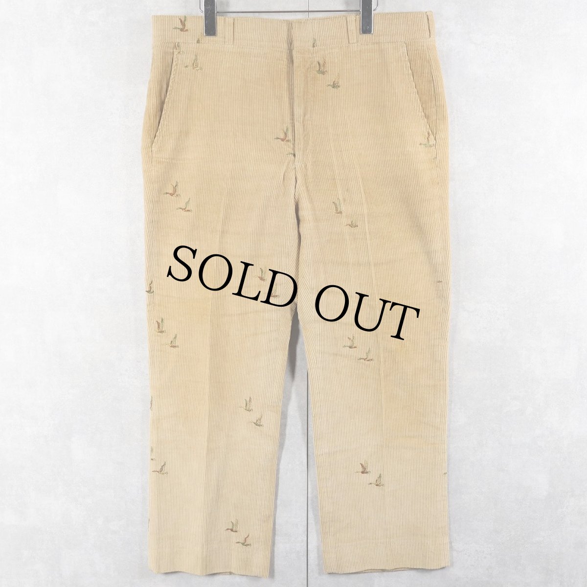 画像2: 70's The Sporting Life 鳥刺繍 コーデュロイパンツ W37 (2)