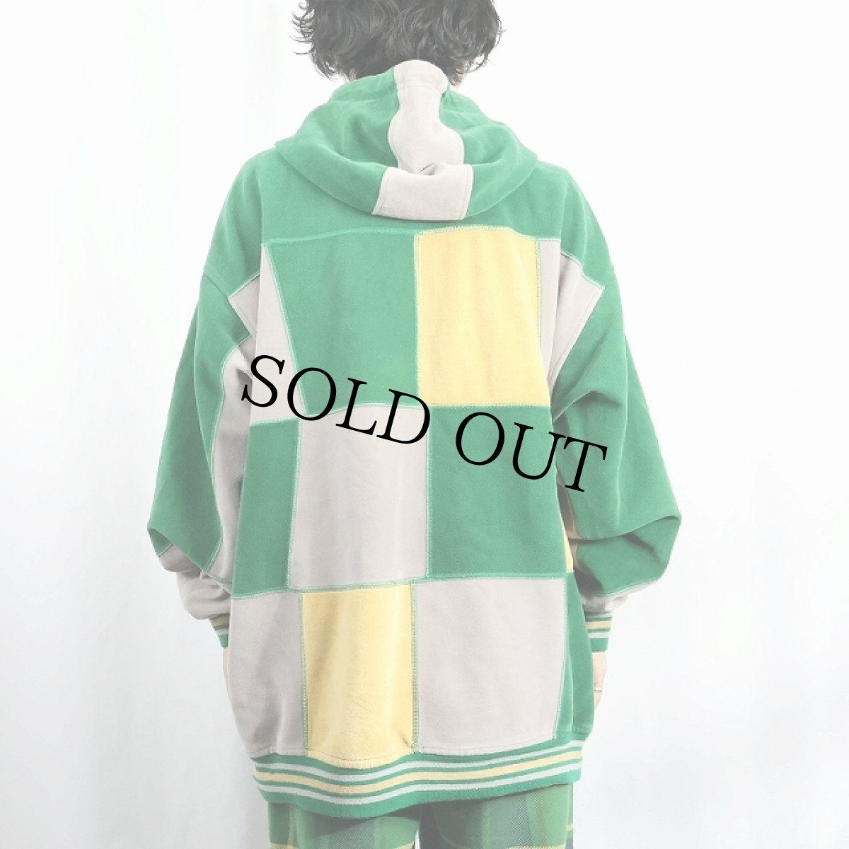 画像3: Sean John ロゴ刺繍 パネル切り替え ジップパーカー XL (3)