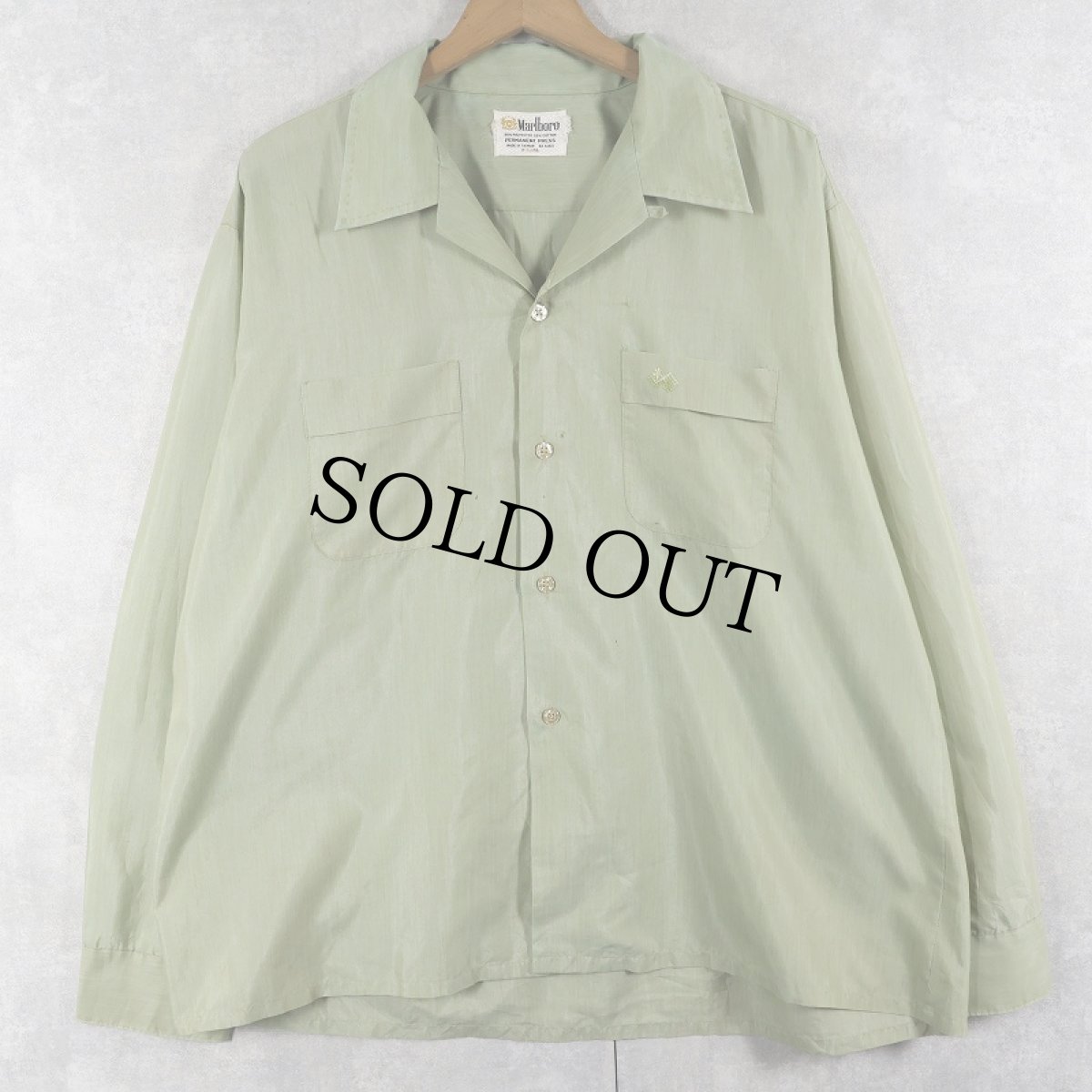 画像1: 60〜70's Marlboro ポリコットン オープンカラーシャツ SIZE17-M-17 1/2 (1)
