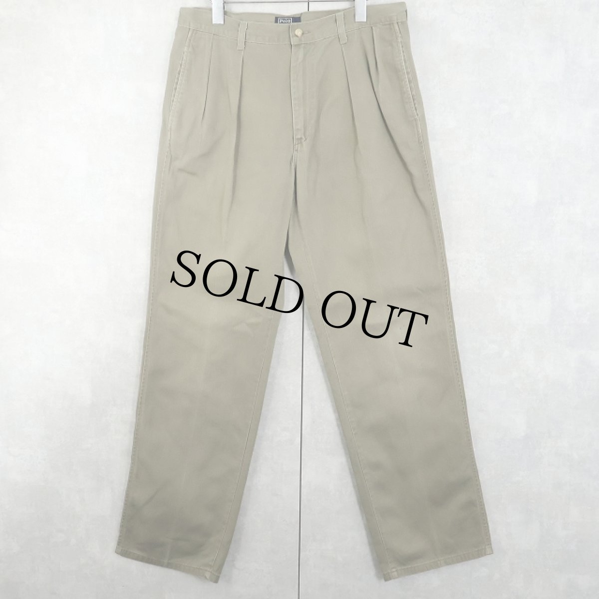 画像1: 90's POLO Ralph Lauren USA製 2タック チノトラウザーズ W34 (1)