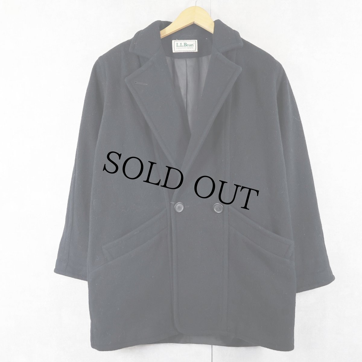 画像4: 80〜90's L.L.Bean ダブルブレスト ウールコート BLACK (4)