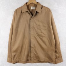 画像1: 60〜70's Green Briar ポリコットン オープンカラーシャツ SIZE15-M-15 1/2 (1)