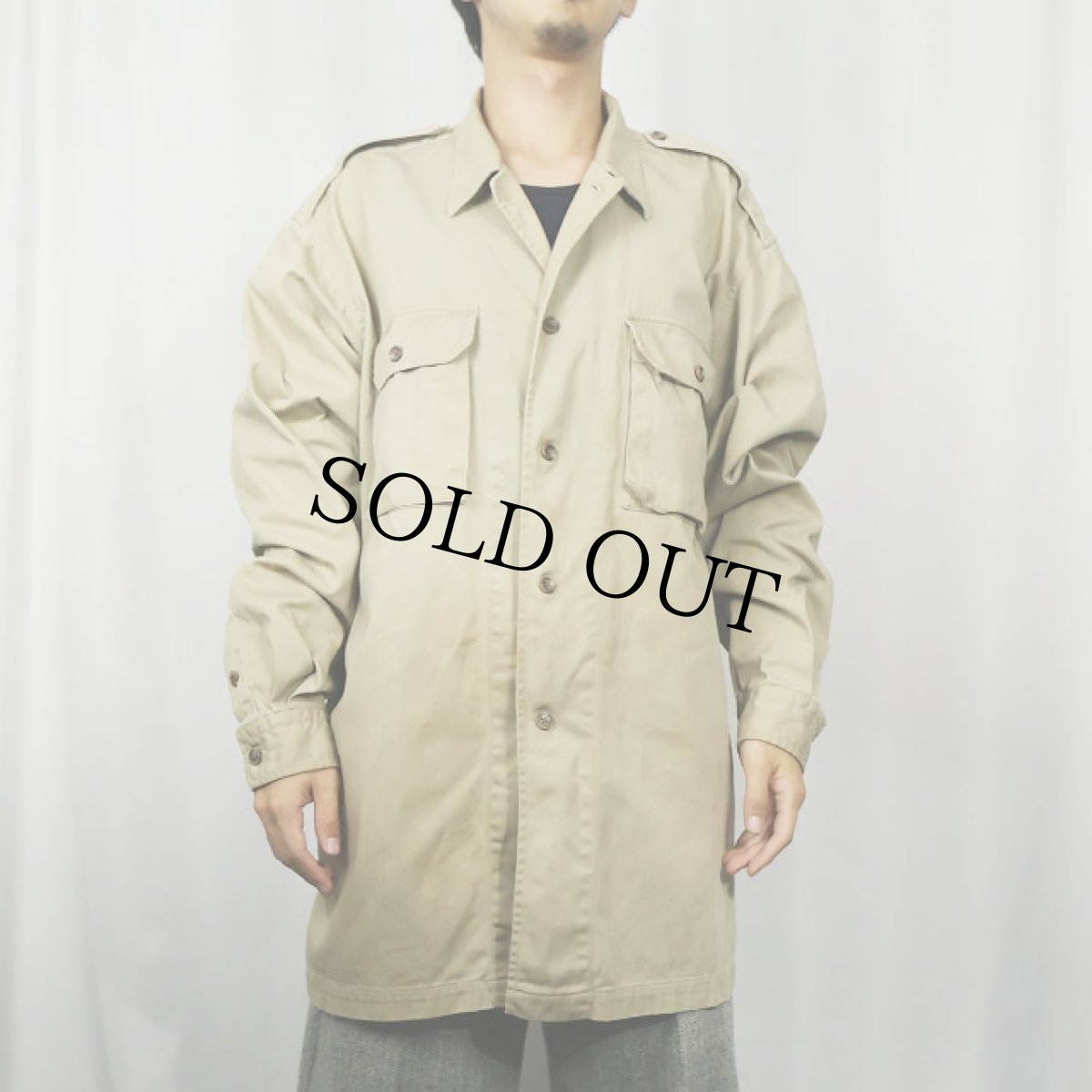 画像2: 90's POLO Ralph Lauren USA製 "MILITARY TYPE" エポレット付き コットンシャツ XL (2)