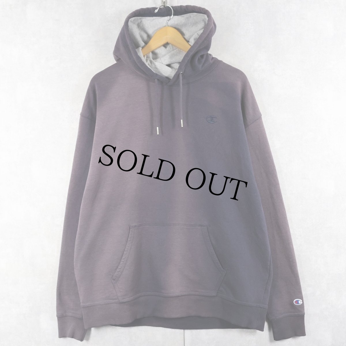 画像1: Champion ロゴ刺繍 フェードスウェットフーディー XL (1)