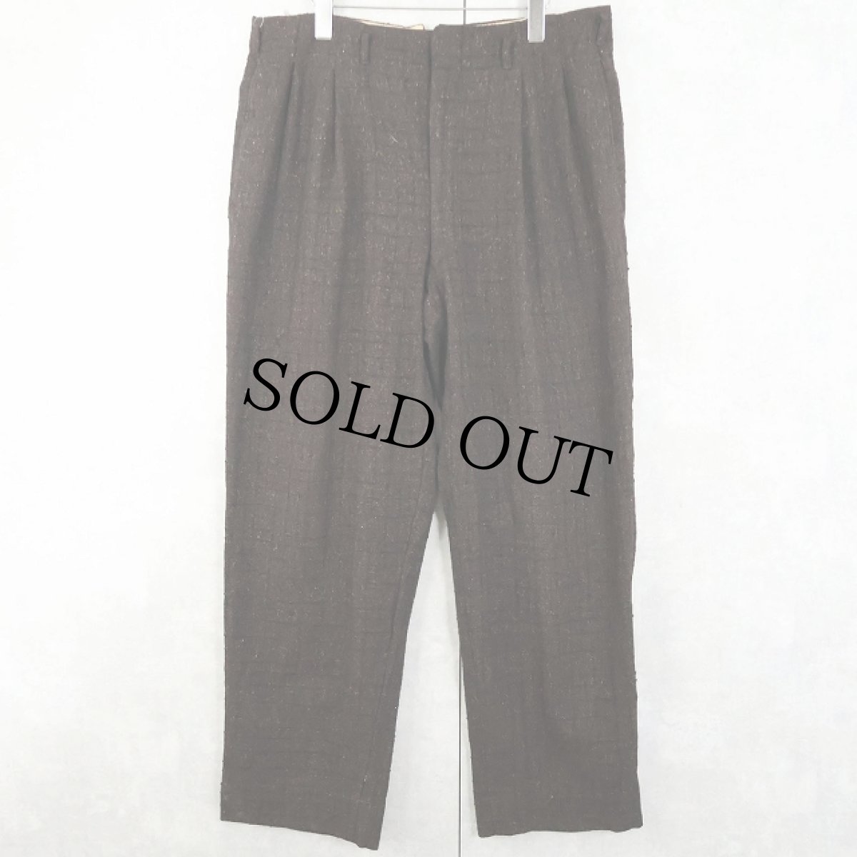 画像3: 60's ネップ混 2タック ウールスラックス W35 (3)