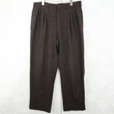 画像3: 60's ネップ混 2タック ウールスラックス W35 (3)