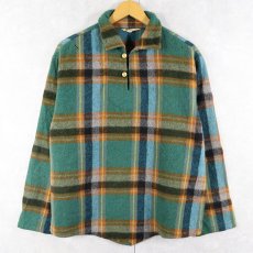 画像1: 60's Sportswear USA製 チェック柄 プルオーバーウールジャケット L (1)