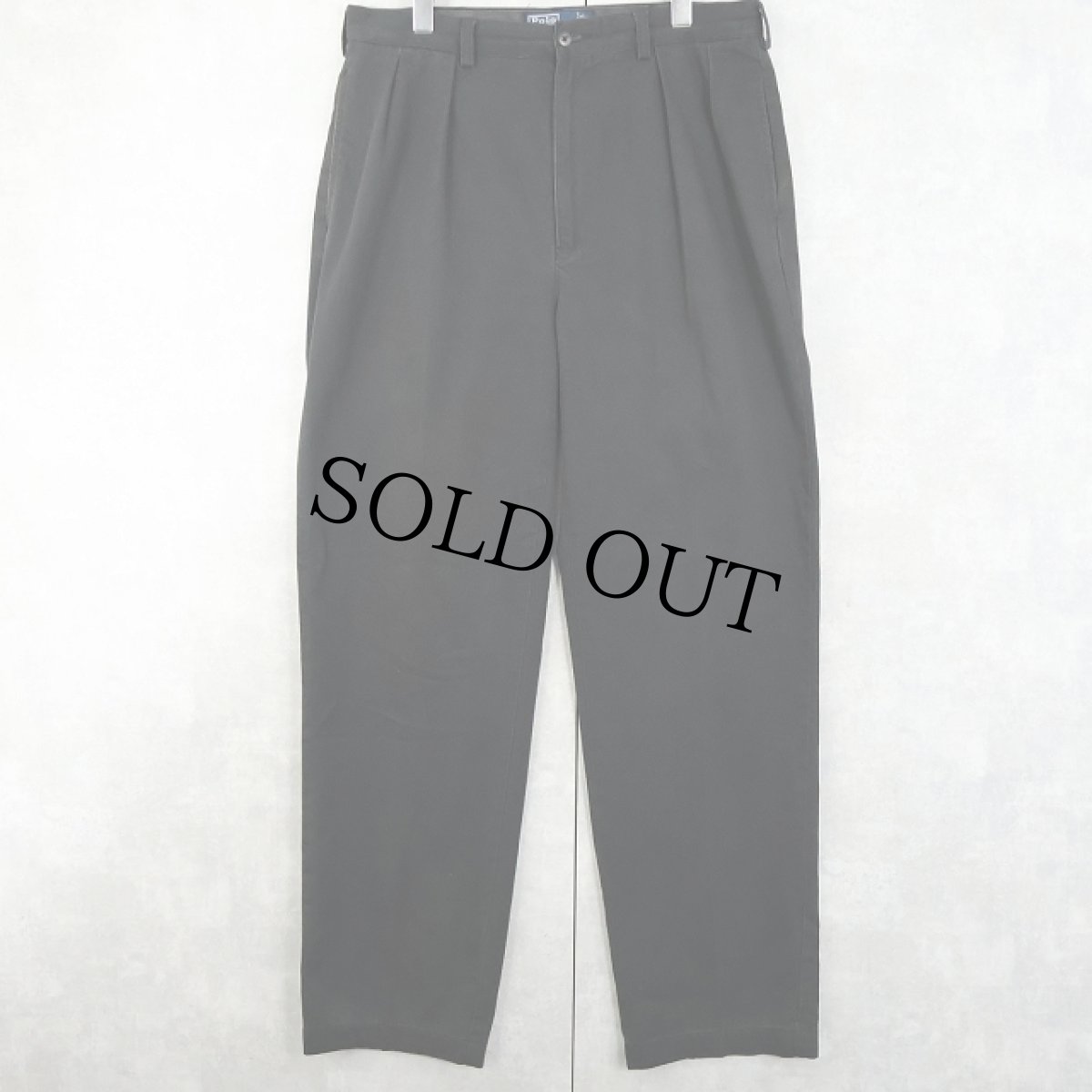 画像1: 90's〜 POLO Ralph Lauren "ANDREW PANT" 2タック コットンチノトラウザーズ BLACK W34 (1)