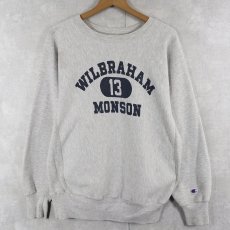 画像1: 90's Champion REVERSE WEAVE USA製 "WILBRAHAM MONSON" プリントスウェット L (1)
