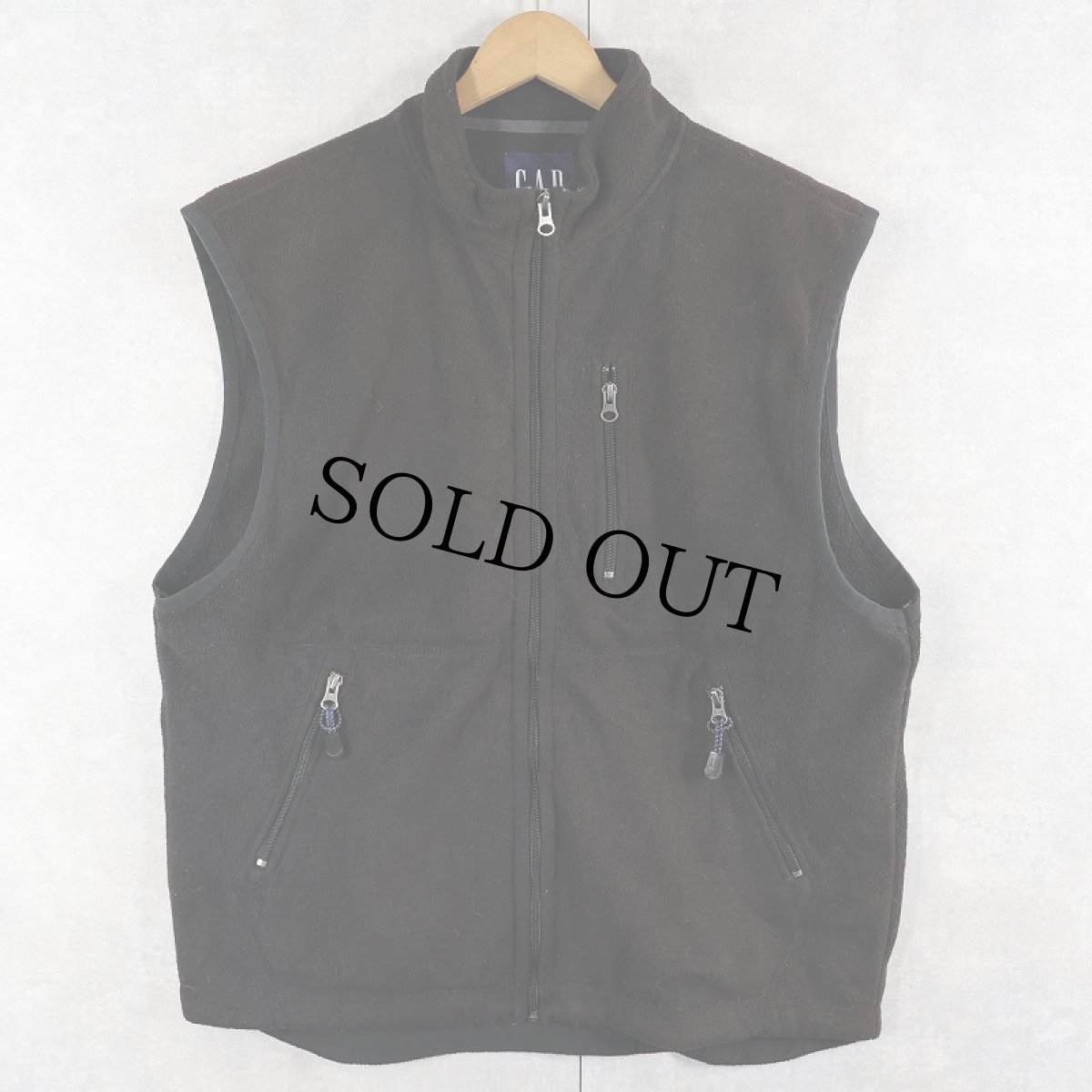 画像1: GAP フリースベスト BLACK L (1)