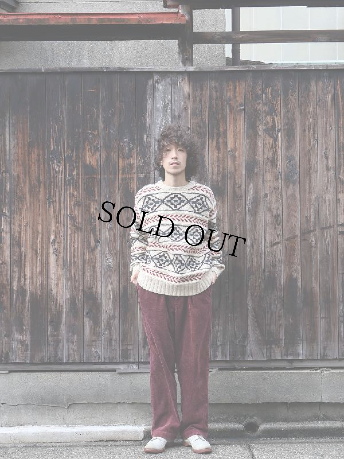 画像2: 90's〜 POLO Ralph Lauren ネイティブ柄 ウール ハンドニットセーター M (2)