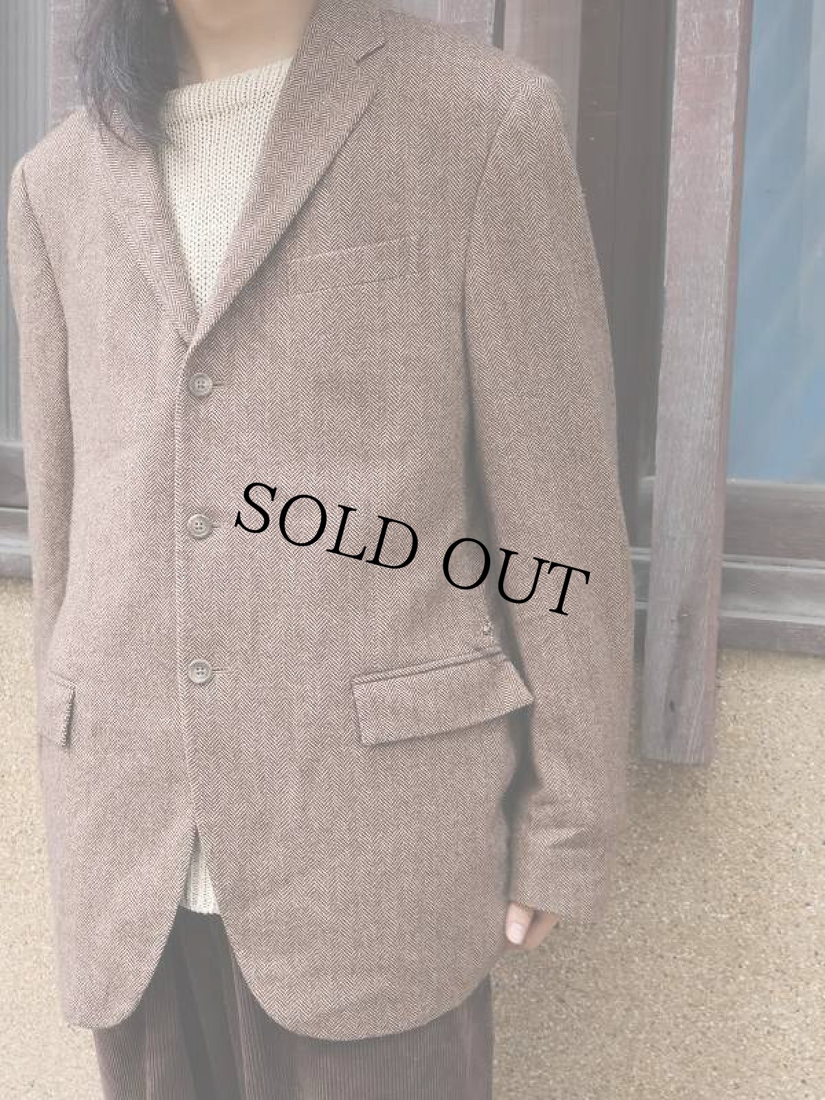 画像1: 90's POLO Ralph Lauren ITALY製 ヘリンボーン織り ウールテーラードジャケット (1)