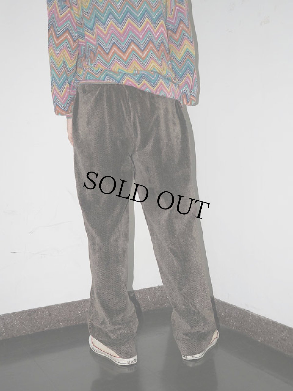 画像2: BACHRACH CANADA製 ヘリンボーン柄 2タック ベロアスラックス W35 (2)