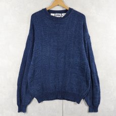 画像1: davison's of BERMUDA インディゴコットンニットセーター NAVY L (1)