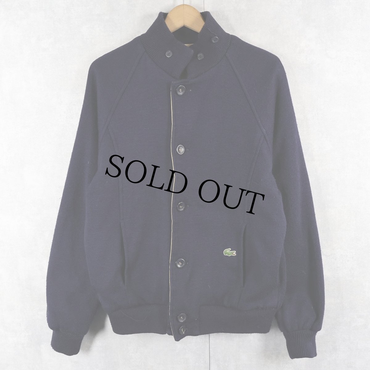 画像1: 70〜80's IZOD LACOSTE リバーシブルニットブルゾン NAVY M (1)