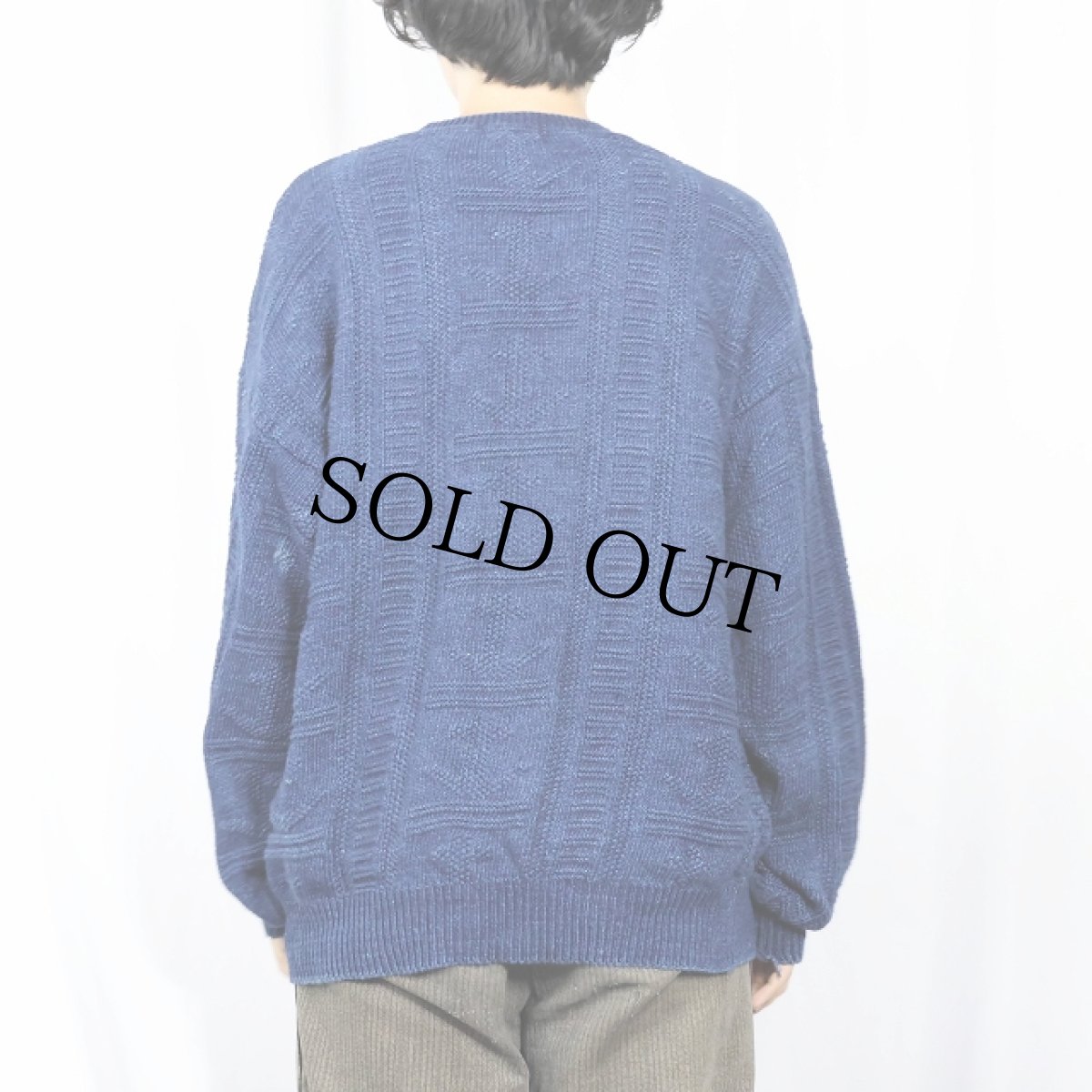 画像3: davison's of BERMUDA インディゴコットンニットセーター NAVY L (3)