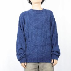 画像2: davison's of BERMUDA インディゴコットンニットセーター NAVY L (2)