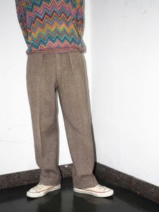 画像1: 60's 柄織り 2タック ウールスラックス W29 (1)