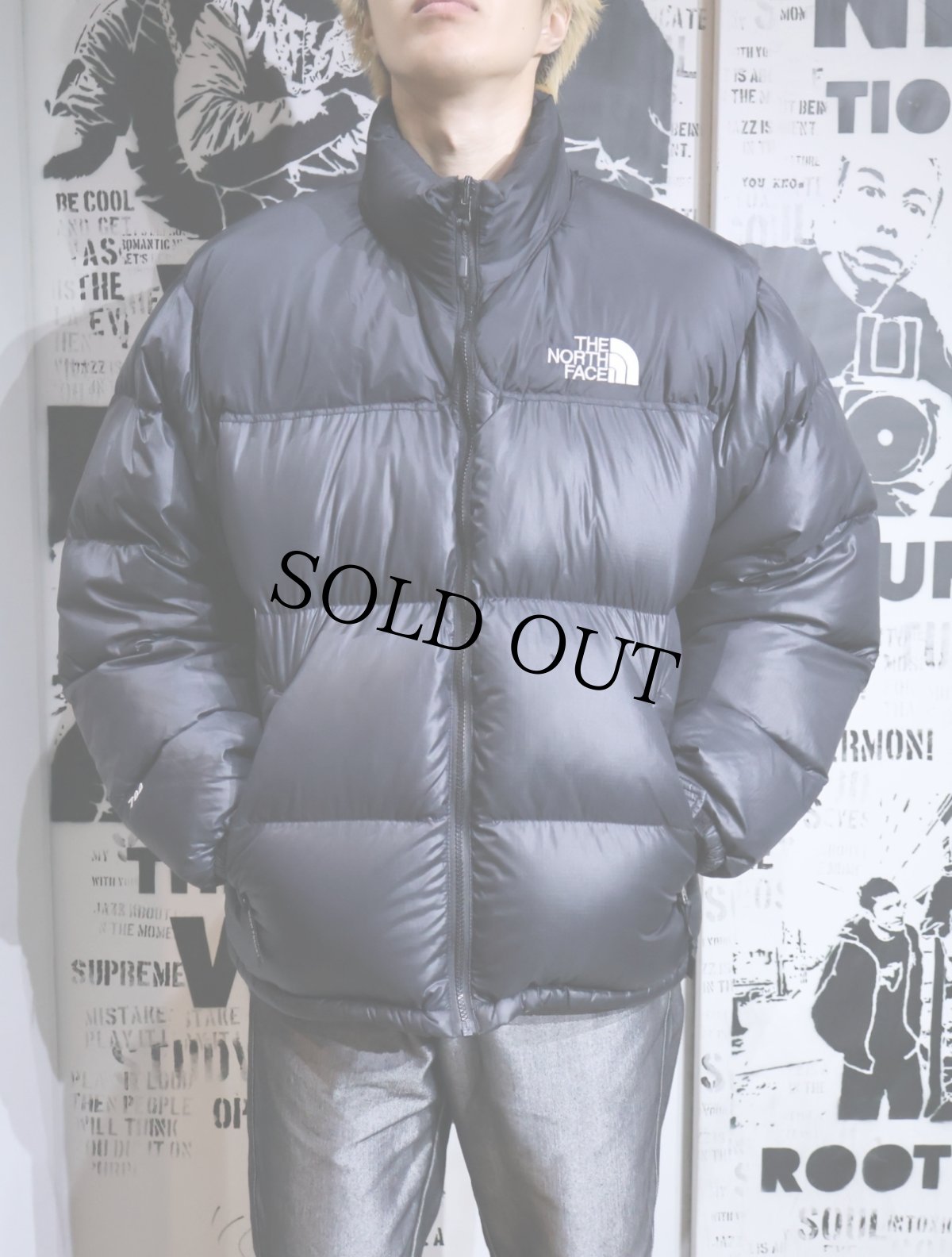 画像1: 90's THE NORTH FACE NUPTSE ダウンジャケット BLACK L (1)