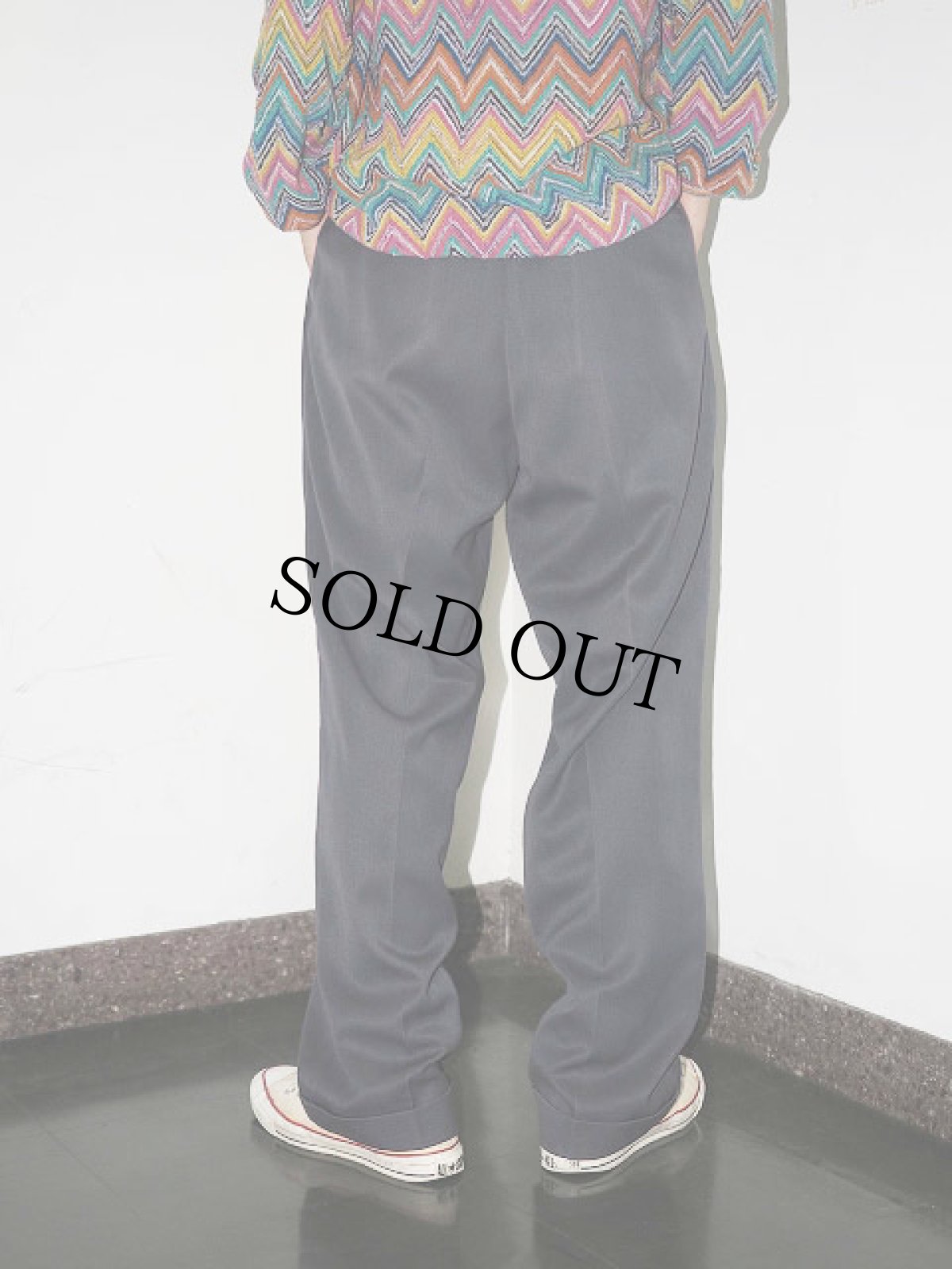 画像2: 70's RIVERSIDE MASTERBILT 1タック ポリエステル×レーヨンスラックス W31 (2)