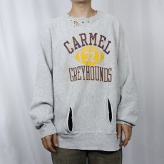 画像2: 80's Champion REVERSE WEAVE トリコタグ USA製 "CARMEL GREY HOUNDS" プリントスウェット XL (2)