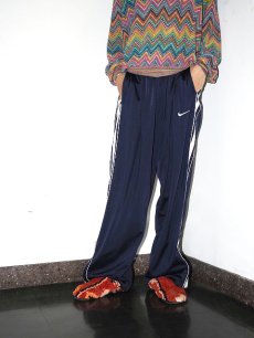 画像1: NIKE ロゴ刺繍 トラックパンツ NAVY XL (1)