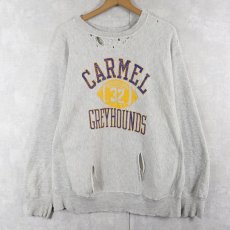 画像1: 80's Champion REVERSE WEAVE トリコタグ USA製 "CARMEL GREY HOUNDS" プリントスウェット XL (1)