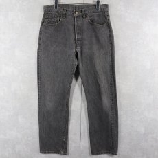 画像3: 90's Levi's 501 USA製 先染め ブラックデニムパンツ W32 (3)