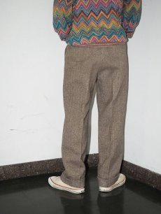 画像2: 60's 柄織り 2タック ウールスラックス W29 (2)