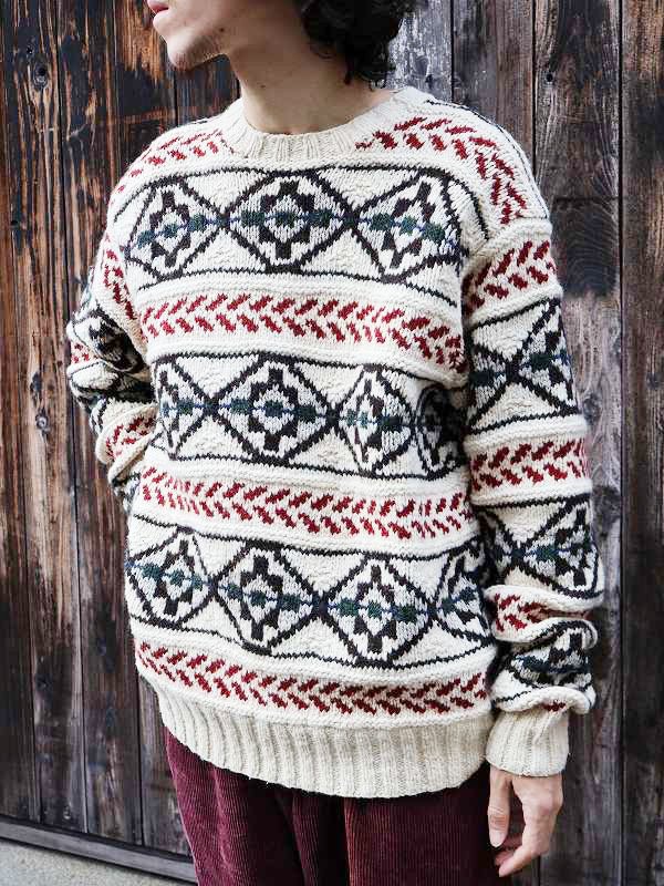 ヴィンテージ ポロbyラルフローレン ノルディック柄 セーター M 90's Polo Ralph Lauren カシミヤ混 Nordic Sweater S / ポロ