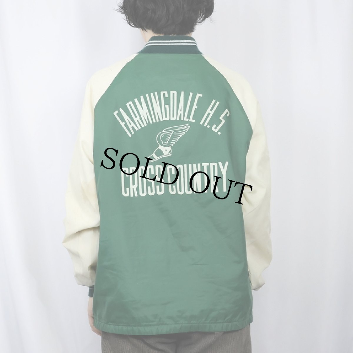 画像4: 70's Champion C中ランタグ "FARMINGDALE H.S." ウィングフット プリントスタジャン M (4)